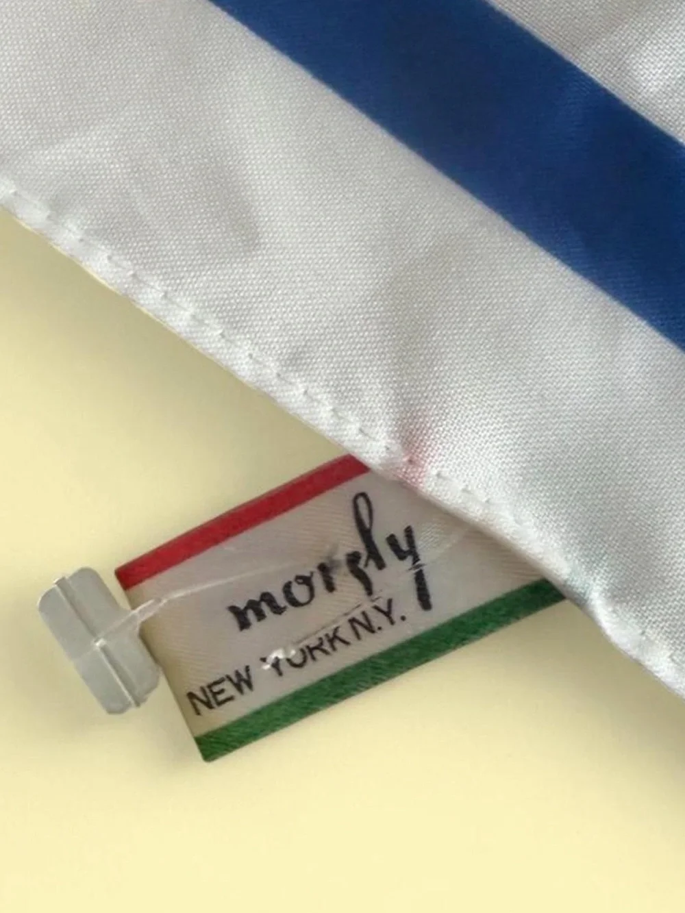 Blue and White Striped Vintage Morsly Scarf- Classic Nautical Stripe